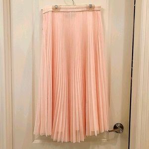 Long pleated chiffon skirt